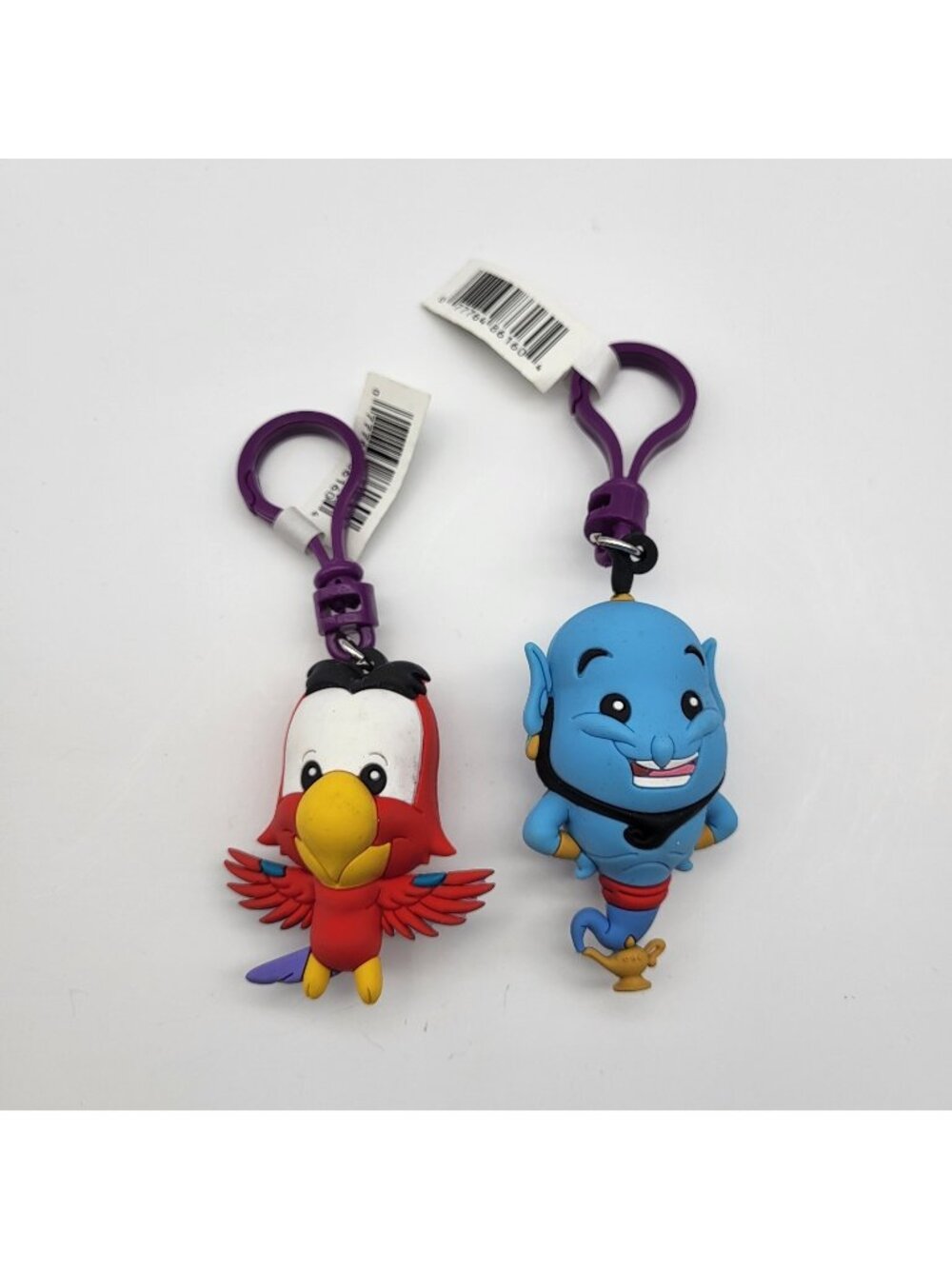 Disney 3D Keychain Lot Aladdin Genie & Iago bag charms